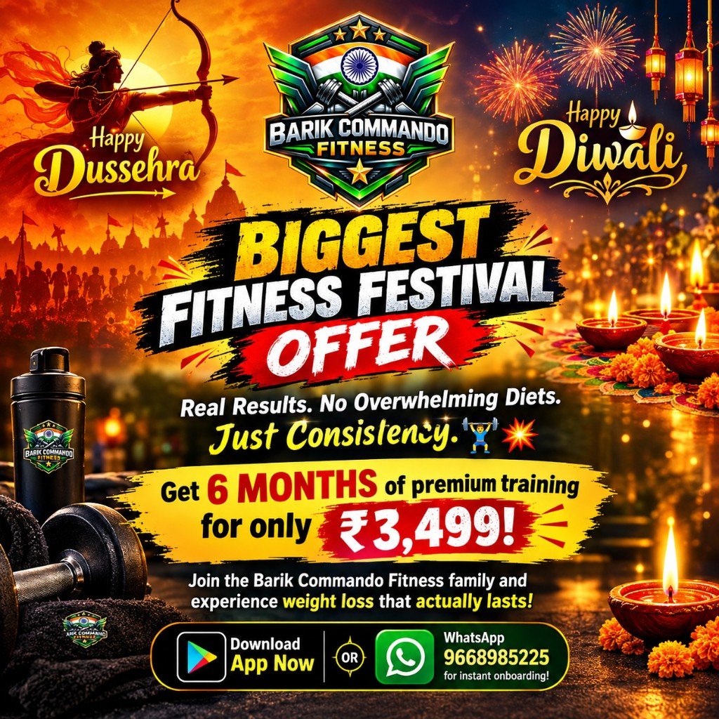 Biggest Fitness Festival Offer — Dussehra and Diwali, 6 months premium training for ₹3,499